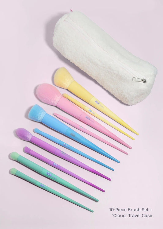 AOA Rainbow Brush Set+Cloud Travel Bag