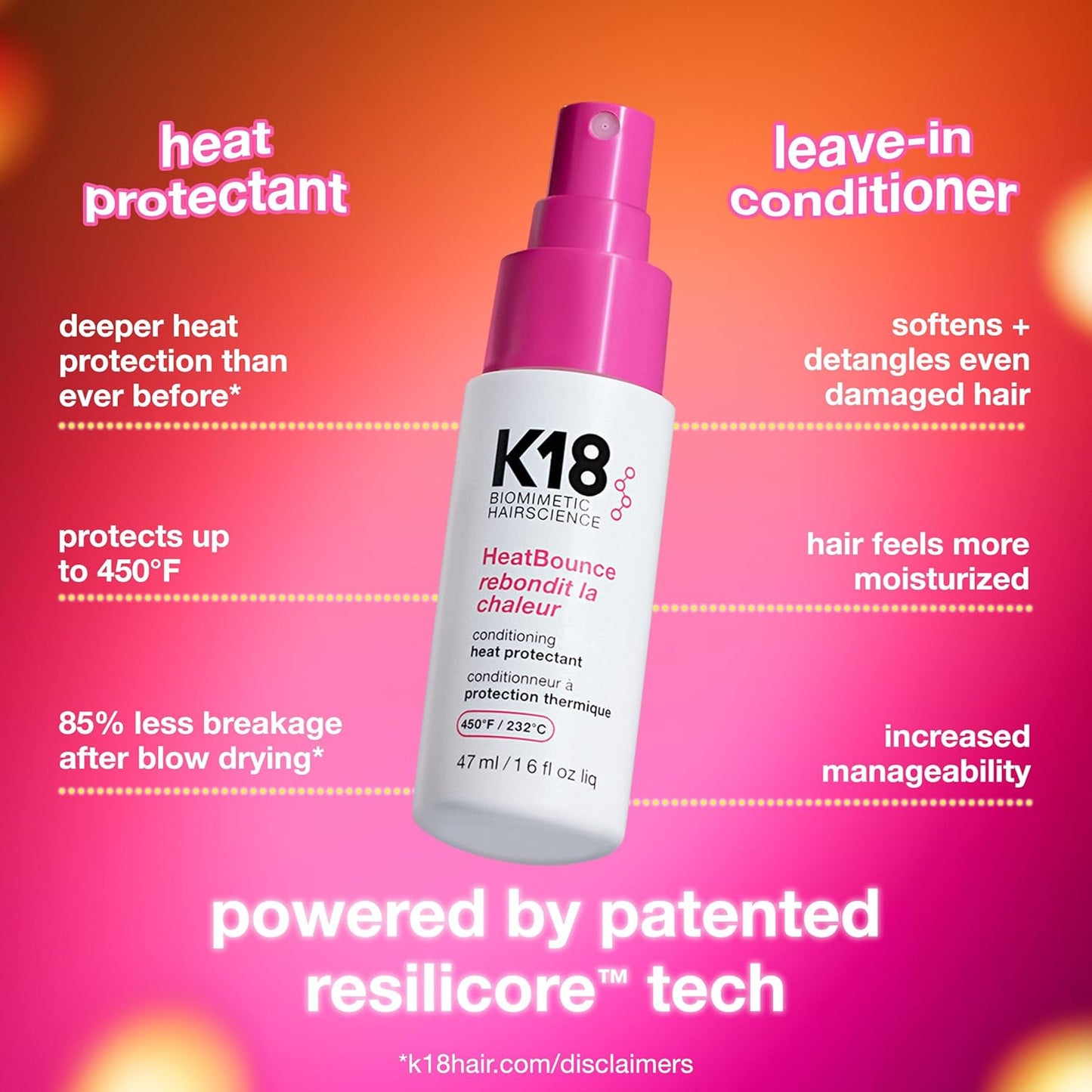 K18 HeatBounce Spray Protector de Calor Acondicionador