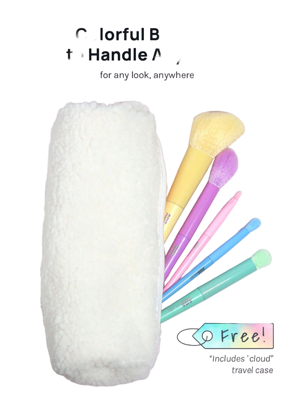 AOA Rainbow Brush Set+Cloud Travel Bag