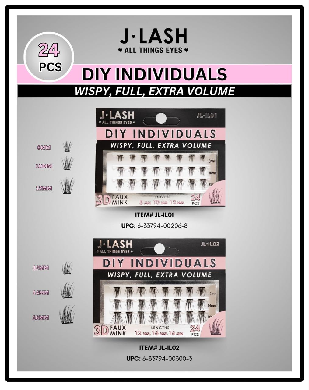 J - Lash Pestañas DIY individuales