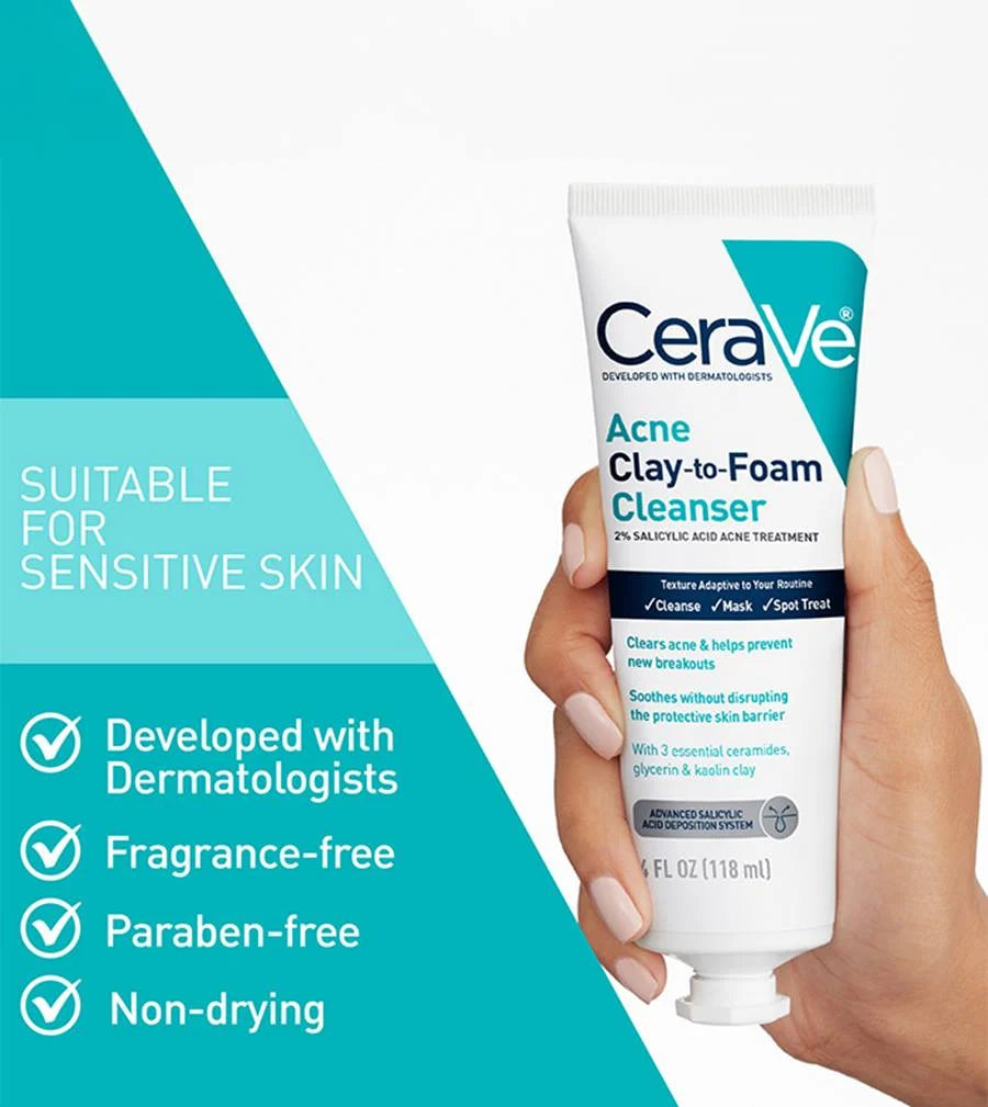 CeraVe Acne Clay To Foam Cleanser